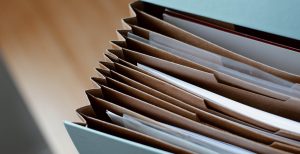 File folder with tax papers