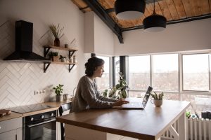 Woman working from home