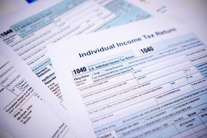 Tax time and tax forms 1040. U.S Individual Income Tax Return.