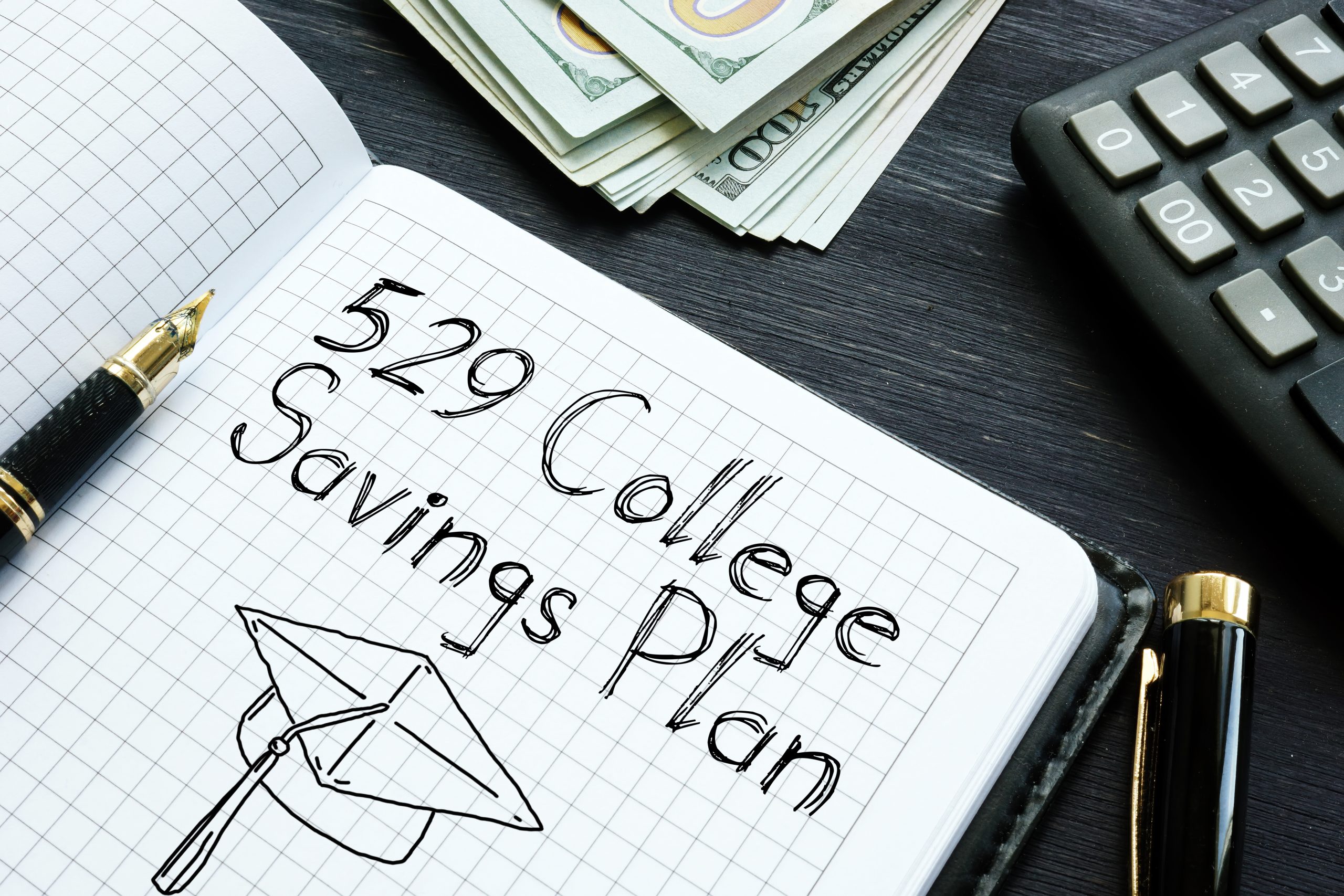 529 College Savings Plan is shown on a conceptual photo using the text